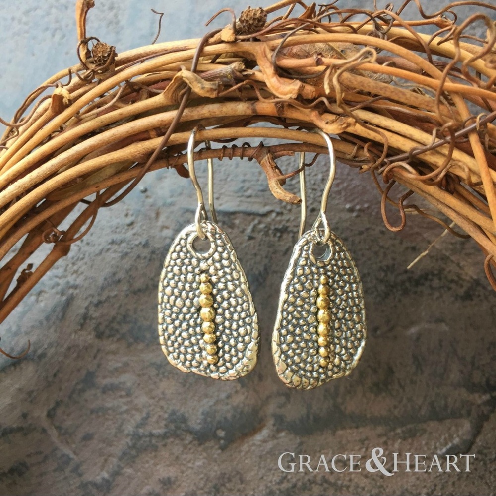 .925 sterling silver brass Radiant Ray Earrings